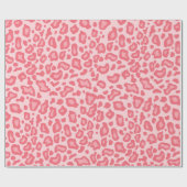 Retro roze luipaard inpakpapier (Vlak)