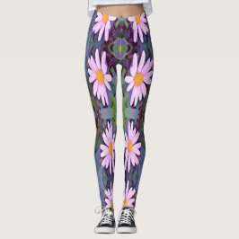 Retro Roze Madeliefje Bloemmotief Leggings