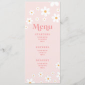 Retro Roze Madeliefje Menu (Voorkant)