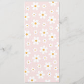 Retro Roze Madeliefje Menu (Achterkant)