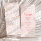 Retro Roze Madeliefje Menu