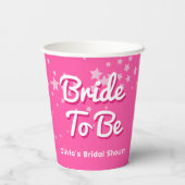 Retro Roze Malibu Stars Vrijgezellenfeest Papieren Bekers (Achterkant)