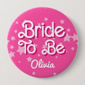 Retro  Roze Malibu Stars Vrijgezellenfeest Ronde Button 4,0 Cm (Voorkant)