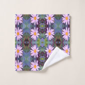 Retro Roze Margriet Bloemmotief Bad Handdoek (Wasdoekje)