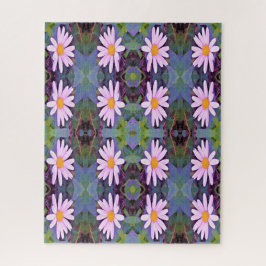 Retro roze margriet bloempatroon legpuzzel
