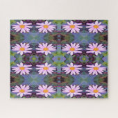 Retro roze margriet bloempatroon legpuzzel (Horizontaal)
