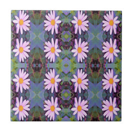 Retro roze margriet bloempatroon tegeltje
