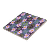 Retro roze margriet bloempatroon tegeltje (Zijkant)