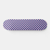 Retro Roze Marineblauw Geruit Helder Kleurrijk Persoonlijk Skateboard (Horizontaal)