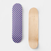 Retro Roze Marineblauw Geruit Helder Kleurrijk Persoonlijk Skateboard (Voorkant)