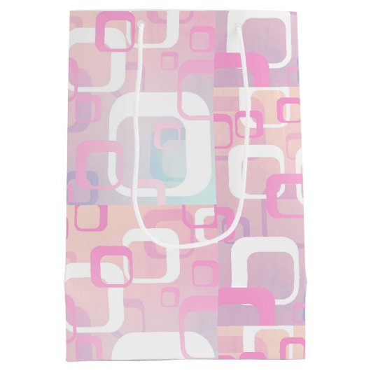 Retro Roze Medium Gift Bag Medium Cadeauzakje (Achterkant)