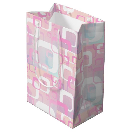 Retro Roze Medium Gift Bag Medium Cadeauzakje (Achterkant Gekanteld)