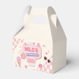 Retro Roze Meisje Verjaardag Bedankdoosjes