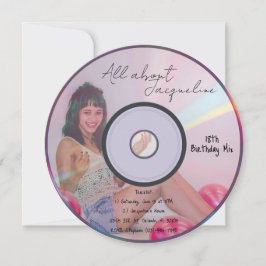 Retro Roze Meisjes Muziek CD Verjaardag Kaart