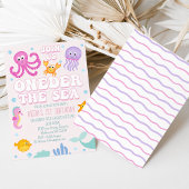 Retro Roze Meisjes vieren eerste verjaardag van he Kaart