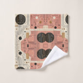 Retro Roze Mid Century Modern Handdoekenset Bad Handdoek (Wasdoekje)