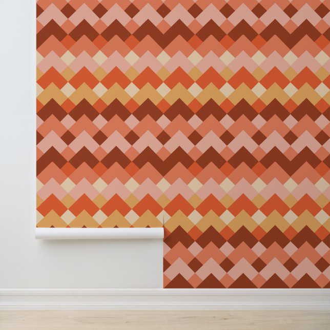 Retro roze midden eeuw behang (Applicatie)