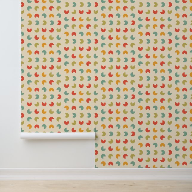Retro roze midden eeuw behang (Applicatie)