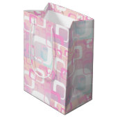 Retro Roze Midden Geschenkentas Medium Cadeauzakje (Achterkant Gekanteld)
