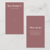 Retro Roze Minimaal 1 Speld Sieraden Visitekaartje (Voorkant / Achterkant)