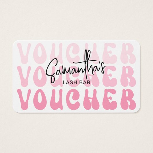 Retro Roze Modern Beauty Bar Lash Salon Gift Kaart (Voorkant)