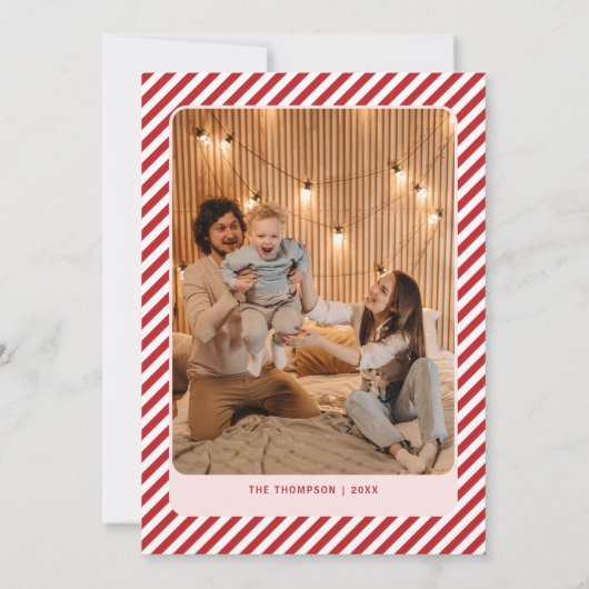 Retro Roze Modern Vrolijk en Helder Kerstmis Feestdagenkaart (Achterkant)