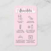 Retro Roze Moderne Gezichtsverzorging Instructies Visitekaartje (Voorkant)