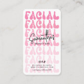 Retro Roze Moderne Gezichtsverzorging Instructies Visitekaartje (Achterkant)