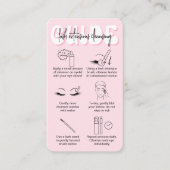 Retro Roze Moderne Lash Bath Toepassingsgids Visitekaartje (Voorkant)