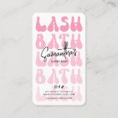 Retro Roze Moderne Lash Bath Toepassingsgids Visitekaartje (Achterkant)