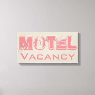 Retro Roze Motel Canvas
