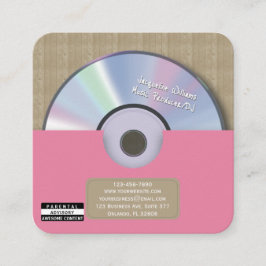 Retro Roze Muziek Producent CD DJ Vierkante Visitekaartje
