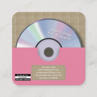 Retro Roze Muziek Producent CD DJ Vierkante Visitekaartje