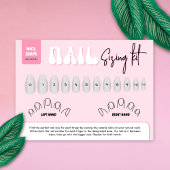 Retro Roze Nep Nails Maat Kaart Display Card
