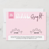 Retro Roze Nep Nails Maat Kaart Display Card (Voorkant)