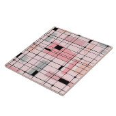 Retro Roze Net en Ceramiektegel Starbursts Tegeltje (Zijkant)