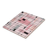 Retro Roze Net en Ceramiektegel Starbursts Tegeltje (Zijkant)