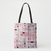 Retro Roze Net en Starbursts Canvas tas (Voorkant)