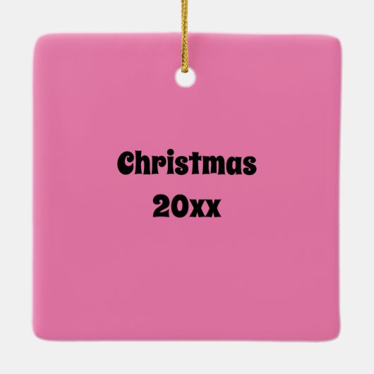 Retro Roze Noel Bericht Aangepaste foto Keramisch Ornament (Achterkant)