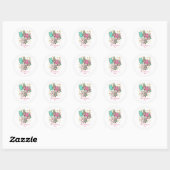 Retro Roze Notenkraker Kerstmis Ronde Sticker (Vel)