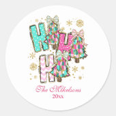 Retro Roze Notenkraker Kerstmis Ronde Sticker (Voorkant)