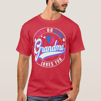 Retro roze of blauwe oma houdt van je Baby R T-shirt