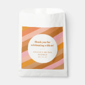 Retro Roze Oranje Aangepaste Bruidsdouche Bedankt Bedankzakje (Voorkant)