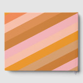 Retro Roze Oranje Aangepaste Bruidsdouche Bedanktk Gastenboek (Achterkant)