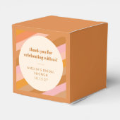 Retro Roze Oranje Aangepaste Trouw Bruiloft Dank J Bedankdoosjes (Achterkant)