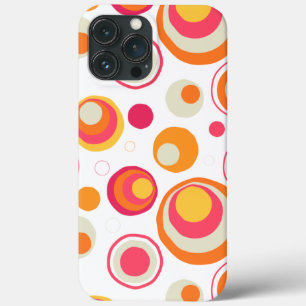 Retro Roze Oranje Chic Meisjesachtig Patroon Case-Mate iPhone Case