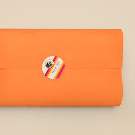 Retro Roze Oranje Gele Trouw Dank Je Ronde Sticker