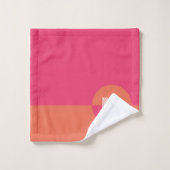 Retro Roze Oranje Geometrisch Modern Monogram Bad Handdoek (Wasdoekje)