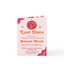 Retro Roze Oranje Laatste disco Bachelorette Weeke