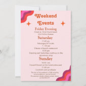 Retro Roze Oranje Laatste disco Bachelorette Weeke Kaart (Achterkant)